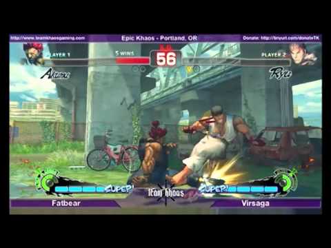 Epic Khaos March SSF4 Singles - Fatbear (AKU) vs Virsaga (RYU)
