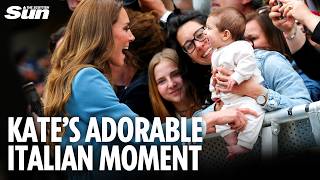Adorable Moment Kate Plays With Baby &amp; Tells Locals ‘Call Me Caterina’ on Italian Solo Trip