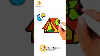 CAMPING TENT Drawing: How to Draw A CAMPING TENT EASY for Kids | ENJOY DRAWING