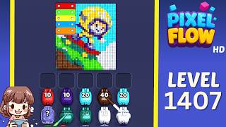 Pixel Flow Level 1407 Solution Walkthrough