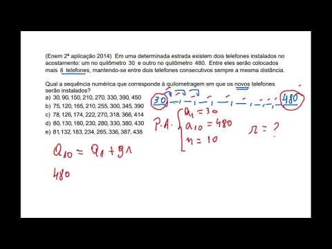 QUESTÃO ENEM 2ª APLICAÇÃO 2014   PROGRESSÕES ARITMÉTICAS