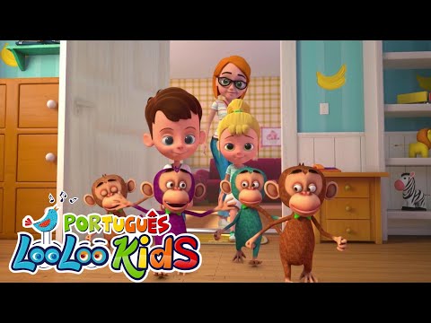 🐵Cinco Macaquinhos + Galo Garnizé | Pré-Escola em Vídeos: Rimas e Aprendizado Divertido