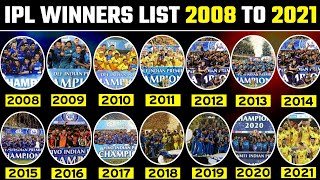 IPL Winners & Runners-Up List From 2008 to 2021 || Indian Premiere League All Seasons Champion Team