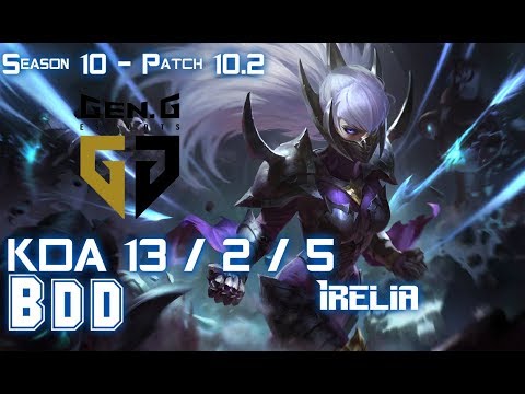 Gen BDD IRELIA vs RENEKTON Mid - Patch 10.2 KR Ranked