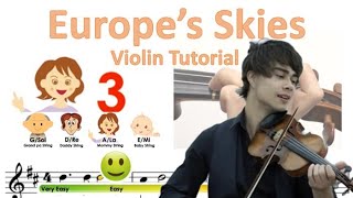 Europe&#39;s skies by Alexander Rybak sheet music and easy violin tutorial