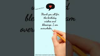 How to Write Thank You Messages for Birthday Wishes♥️ #shorts #thankyoumessage