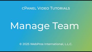 ManageTeam interface
