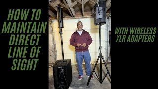 Using Wireless XLR adapters with Velcro to get line of sight.
