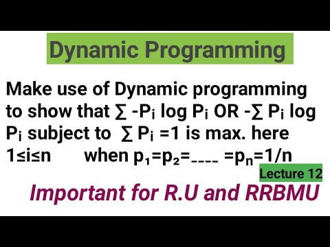 Dynamic Programming | Bellman's principle of Optamility | Operation Research | M.Sc | B.Sc | Online