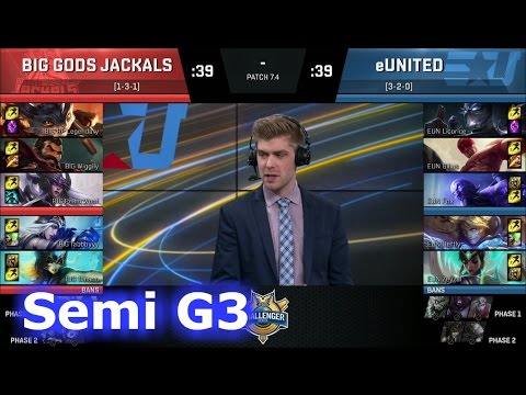Big Gods Jackals vs eUnited | Game 3 Semi Finals S7 NACS Spring 2017 | BIG vs EUN G3 1080p