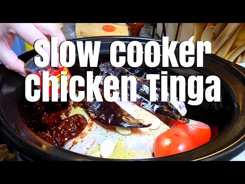 I made CROCKPOT CHICKEN TINGA tostadas for dinner! Slow Cooker Chicken Tinga Recipe