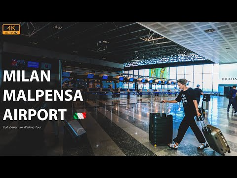 Aeroporto de Milão Malpensa, Itália - Excursão a pé com partida completa [4K]