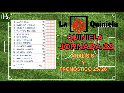 QUINIELA JORNADA 22 | ANÁLISIS Y PRONÓSTICO | HugoXL