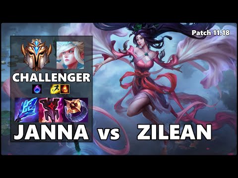 CHALLENGER Support Gameplay - JANNA vs ZILEAN Patch 11.18