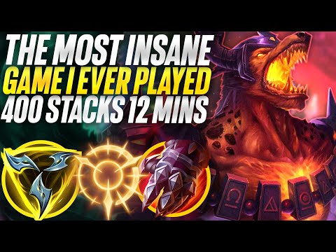 The most INSANE game ever! 400 stacks at 12 minutes Nasus mid lane | Carnarius | League of Legends