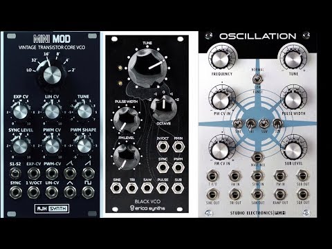 Eurorack VCOs extensive shootout/review - AJH MiniMod, Erica Black, Studio Electronics Oscillation.