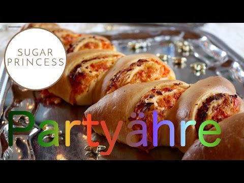 Partyähre - Hefegebäck mit herzhafter Schinken-Käse-Füllung und vegetarischer Füllung