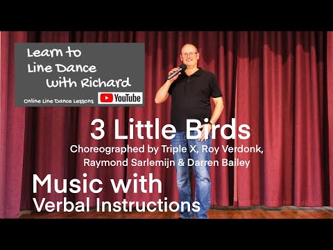 ABSOLUTE BEGINNER LINE DANCE LESSON 68 - 3 Little Birds - Part 2 - Music with verbal instruction