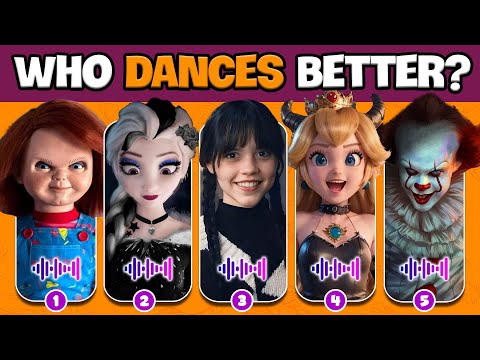 Guess Who's DANCING? Who DANCES Better? Wednesday, Elsa, Princess Peach, Chucky, Pennywise, M3gan