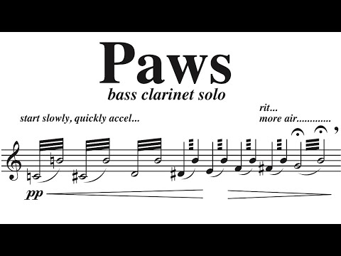 Paws (bass clarinet solo), by David Bennett Thomas