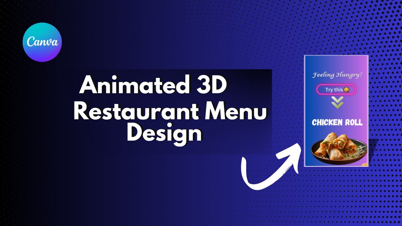 3D Restaurant Menu Animation Design with Canva