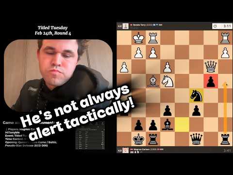Magnus Carlsen Faces a Tough Queen’s Pawn Game | Titled Tuesday