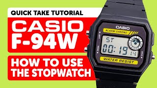 CASIO F-94W (1071) - HOW TO OPERATE THE STOPWATCH