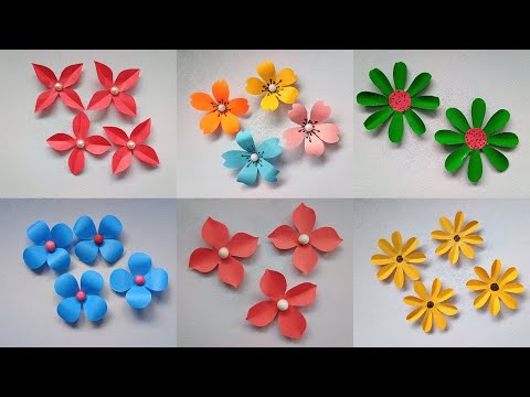 6 Easy & Unique Paper Flower Designs | Beautiful DIY with A4 Sheet"