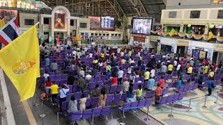 タイ国鉄　フアラムポーン駅　国家斉唱