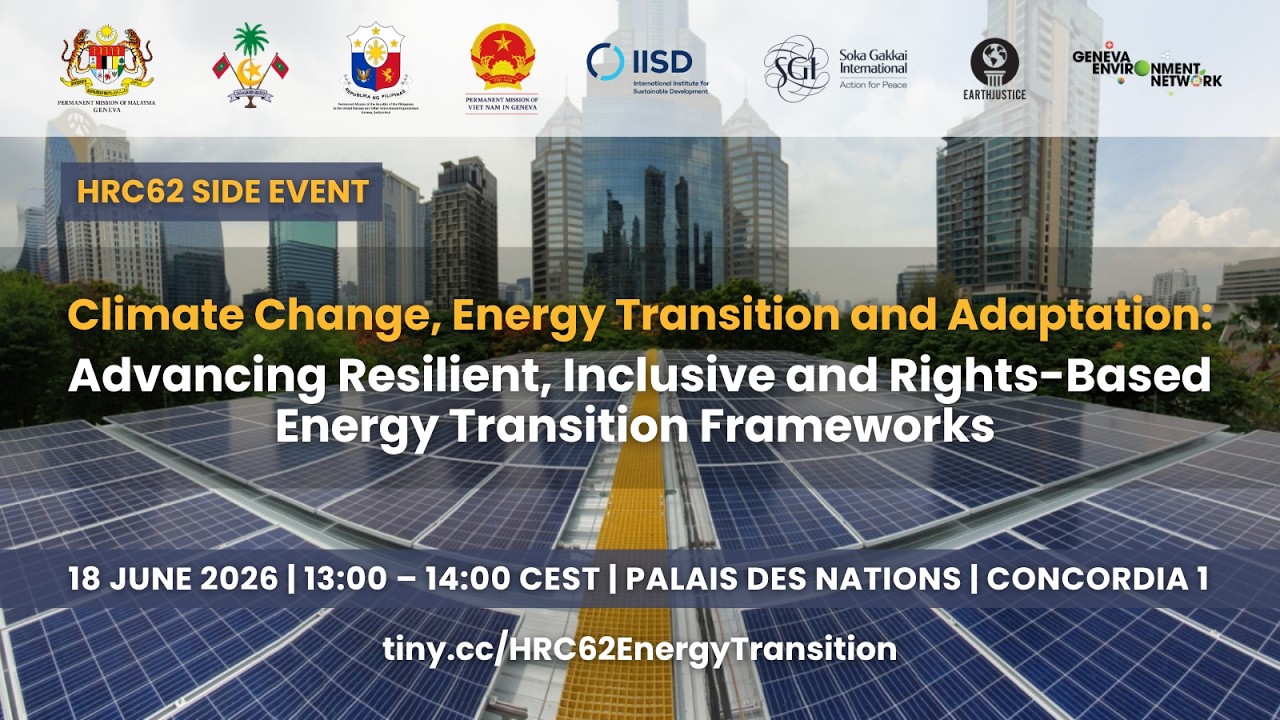 Climate Change, Energy Transition and Adaptation | HRC62 Side Event