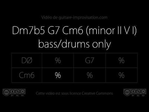 Dm7b5 G7 Cm6 (jazz II V I) - 140 bpm (bass/drums) : Backing Track