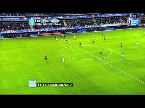 Gol de González. Boca 0 - Rafaela 2. Fecha 3. Torneo Primera División 2014. FPT
