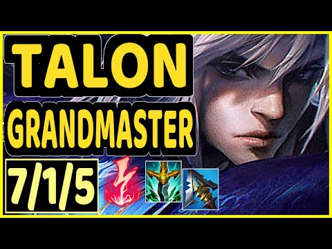 TALON - 7/1/5 KDA GAMEPLAY - EUW Ranked GRANDMASTER