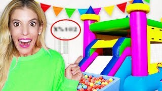 GAME MASTER Transforms My Living Room into a Giant FUN HOUSE! (Hidden Clues inside Bounce Ball Pit)