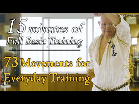 15 Minutes of Full Basic Training | 73 Karate Movements | Okinawan Karate | Ageshio Japan