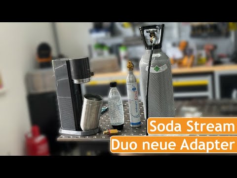 Soda Stream Duo neue Adapter + Adapterschlauch für große CO² Flaschen Alte Flasche im Duo-System