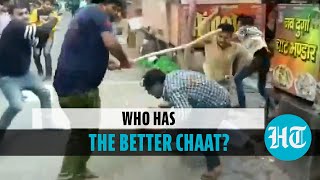 Watch: Two chaat stall workers fight over customer