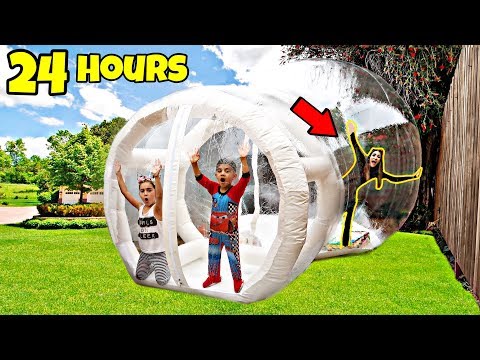 SPENDING 24 HOURS IN A BUBBLE TENT! * Challenge * | Jancy Family