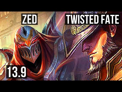 ZED vs TF (MID) | 7 solo kills, 1.6M mastery, 700+ games, 17/4/11, Godlike | KR Master | 13.9