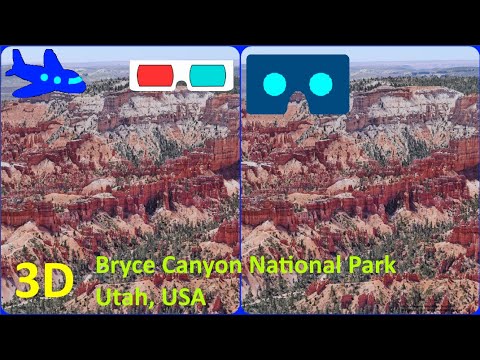 Bryce Canyon National Park 3D video - for VR Box & RED/CYAN ANAGLYPH, 3D, Stereogram, SBS, Utah, USA