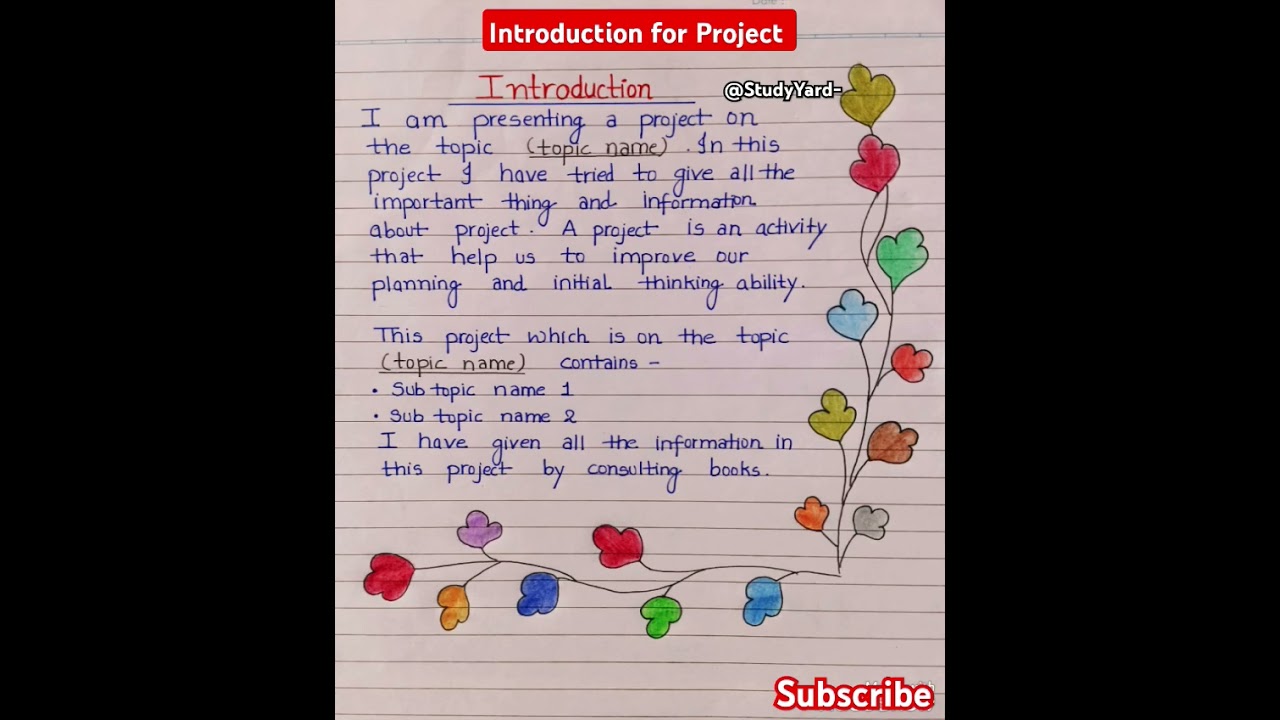 Introduction for project file l how to write introduction for project l introduction