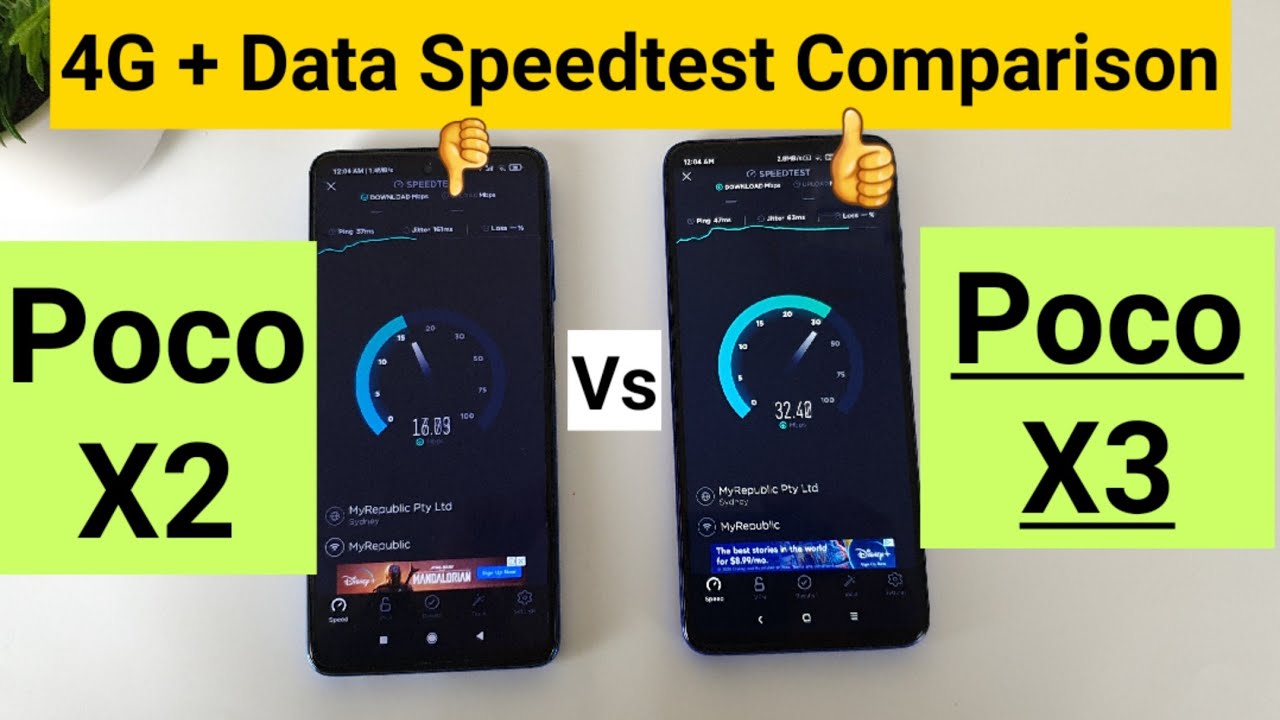 Poco x3 vs poco x2 4g data speedtest results which is better