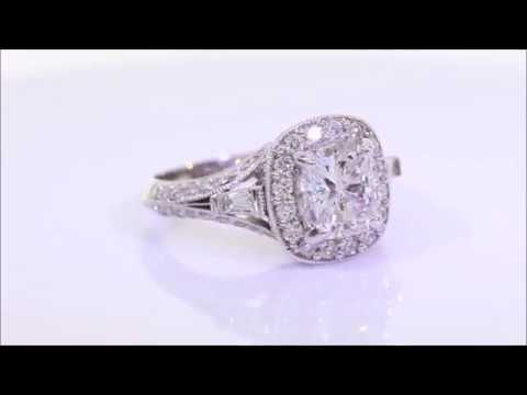 2.41 ctw Diamond Engagement Ring - Cushion Cut F SI2 | BigDiamondsUSA