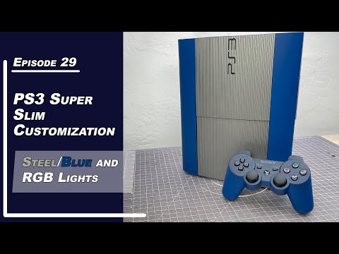 PS3 Super Slim Customization - Steel/Blue and RGB Lights mod