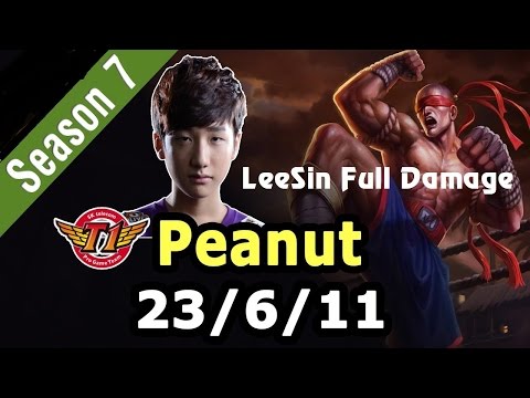 [LoL Highlight] SKT T1 Peanut - Lee Sin vs Rengar Jungle - Season 7 - Lee Sin Full Damage