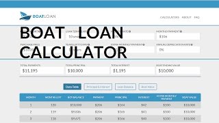 Loan Calculator For Buying A Boat | Boat Payment Calculator