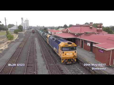 BL28 & G523 at Dimboola station and starting to load at the Dimboola Grain Centre