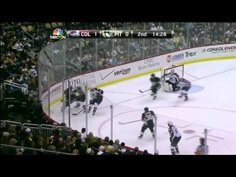 Gabriel Landeskog wrister goal 1-0 Colorado Avalanche vs Pittsburgh Penguins 10/21/13 NHL Hockey