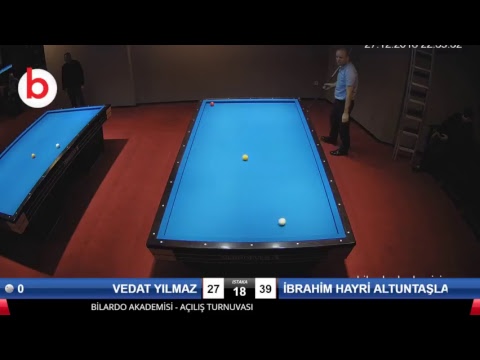 VEDAT YILMAZ & İBRAHİM HAYRİ ALTUNTAŞLAR Bilardo Maçı - BİLARDO AKADEMİSİ - AÇILIŞ TURNUVASI-1/16