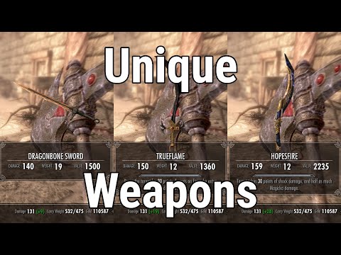 Ghosts of the Tribunal - All unique weapons showcase  l Skyrim Anniversary Edition